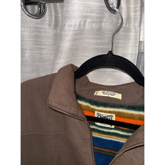 Orton Brothers men's flannel lined brown 100% cotton jacket size large - Picture 4 of 8